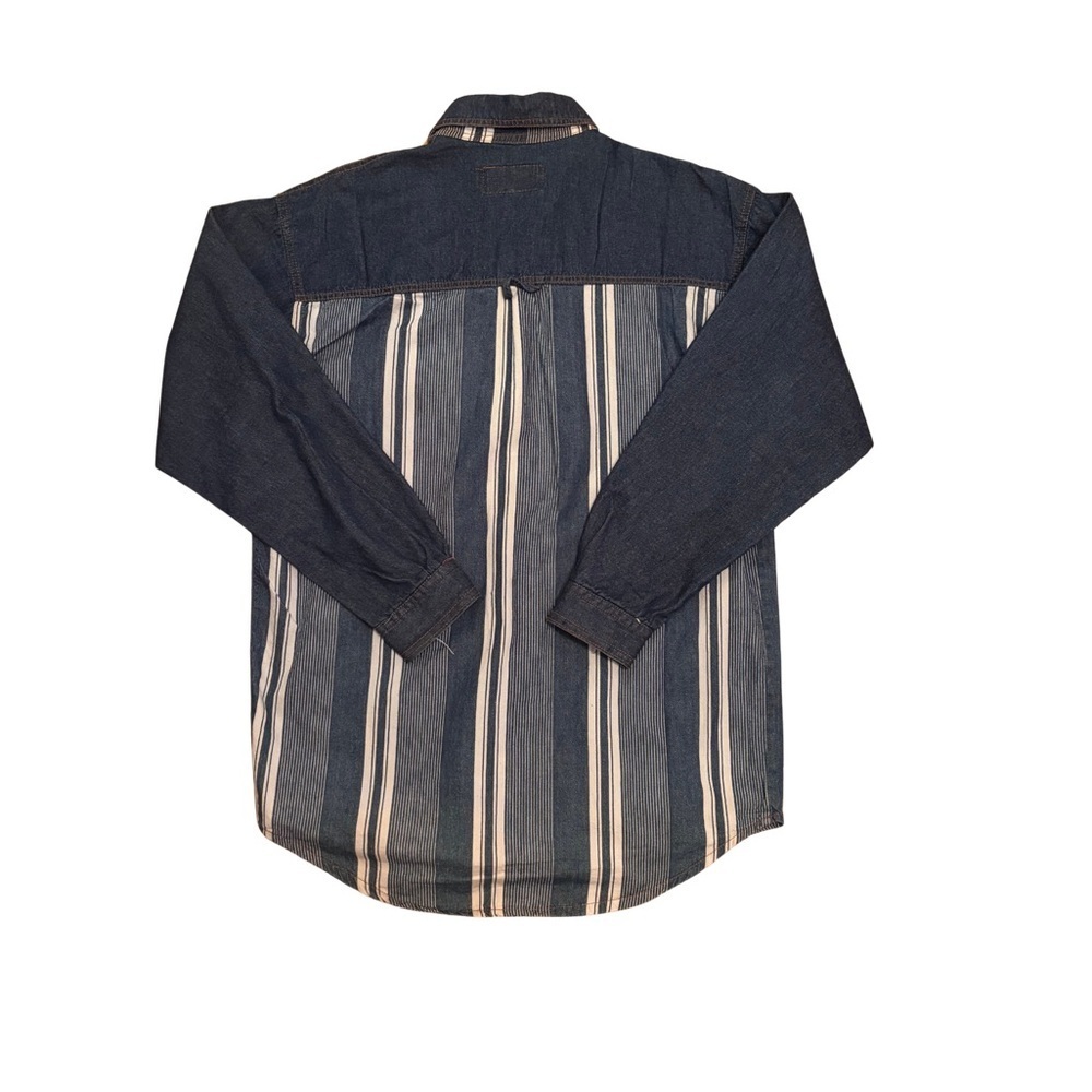 90’s Vibe Striped Denim Button-Up Shirt - Picture 3 of 3